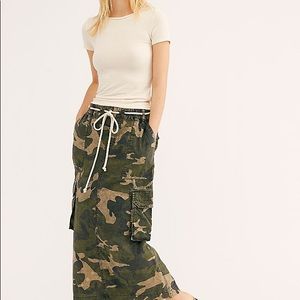 Free People Let Me In Printed Skirt In Green